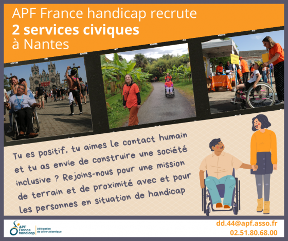 APF France handicap recrute deux services civiques à Nantes APF