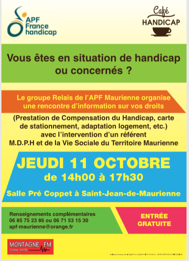 Café Handicap Réunion Dinformation Le 11 Octobre 2018