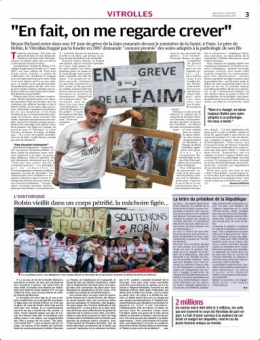 LA PROVENCE 7 AOUT 2013 BRUNO RICHARD EN GREVE DE LA FAIM.jpg