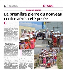 La Provence 16 juillet 2013 Première pierre centre aéré.jpg