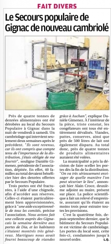 La Provence 1 er mars 2015 SPF de nouveau cambriolé.jpg