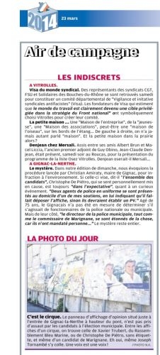 La Provence 18 février 2014 RUMEUR FAUX POLICIERS.png