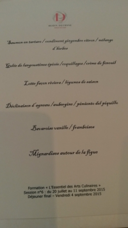 alain ducasse,formation culinaire,gastronomie,centre de formation alain ducasse,repas dégustation,évaluer un repas