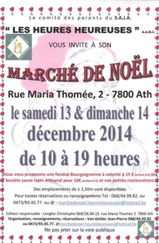 Ath: Le Traditionnel Marché De Noël De L'asbl 