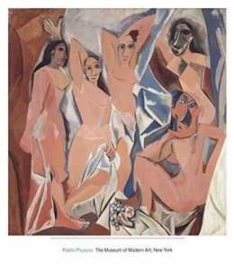 Gilets noirs,Picasso,art nègre,les demoiselles d'Avignon,cubisme,huile sur toile, 244 × 234 cm, Paris, atelier du Bateau-Lavoir, fin 1906 - juillet 1907