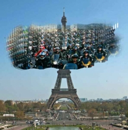 pollution,motards,manifestation,record de pollution,tour eiffel,paris