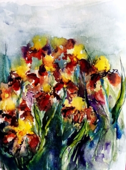 Aquarelles de fleurs sur le motif 2025