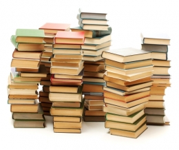 Livres, piles, édition, vente