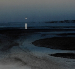 lakevio,nuit,lune,mer