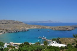 lindos, baie, mer