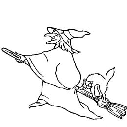 Dessin Halloween sorciere a colorier.png