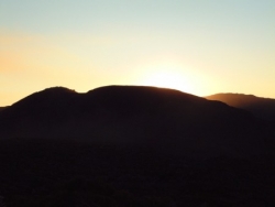 coucher de soleil au volcan