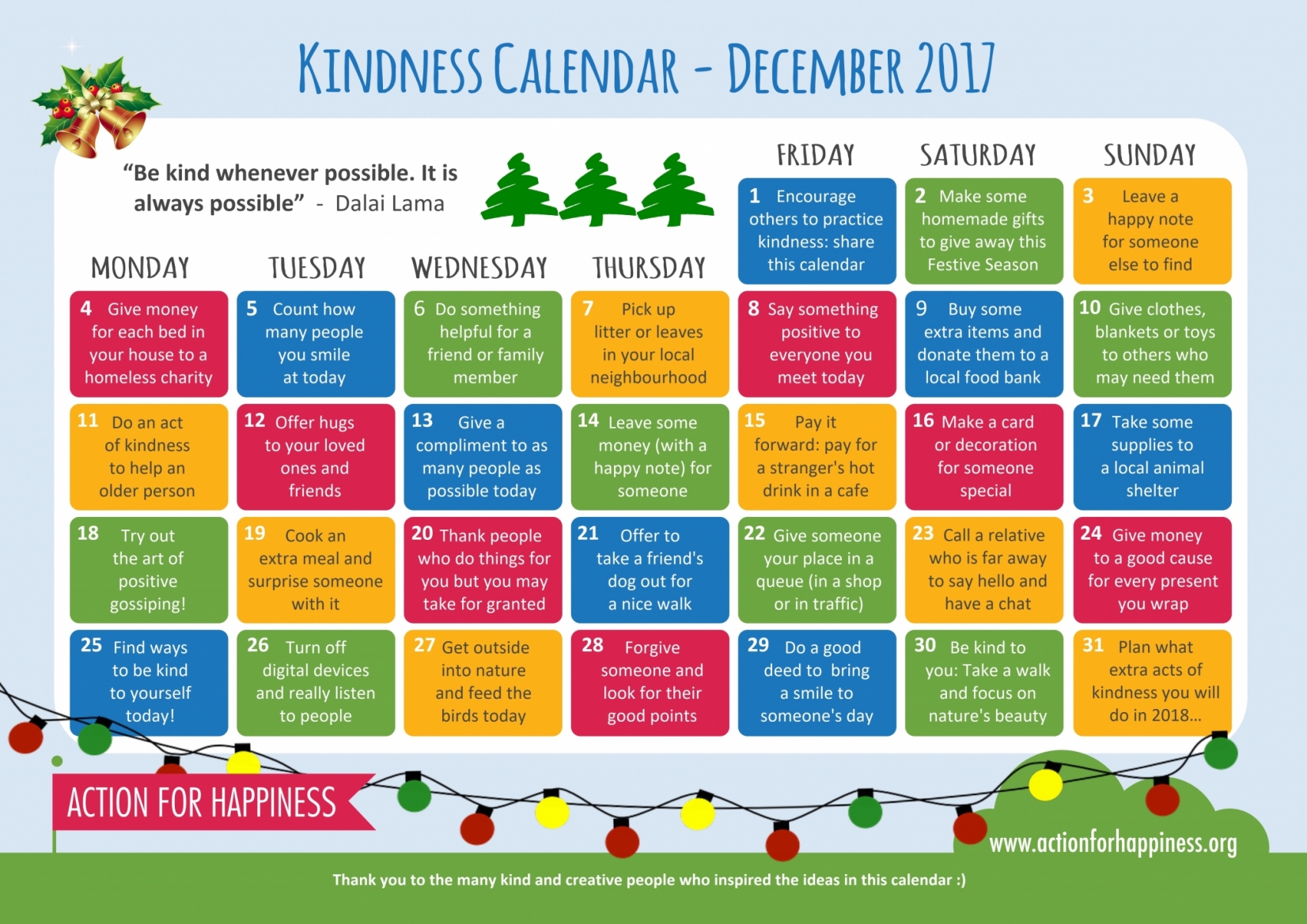 Kindness Advent Calendar A Skinny Fairtrade Latte in the Food Court