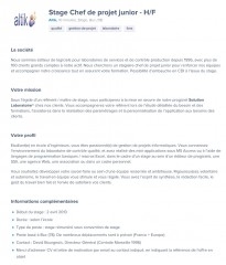 Stage, Chef de Projet, Altik