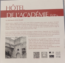 HOTEL DE L'ACADEMIE XVII° s