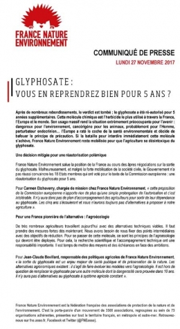 france nature environnement,pollution,glyphosate,monsanto,écologie