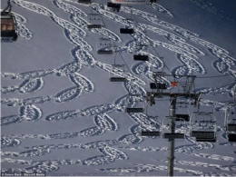 simon beck,gravure sur neige,neige,dessins dans la neige,cristaux,flocons