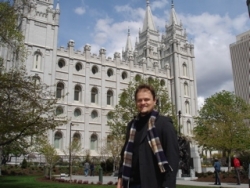 devant le grand temple des Mormons