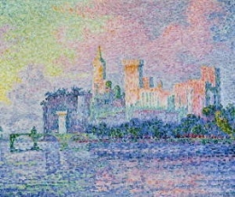 le château des papes,avignon,paul signac,touches pointillistes,pont saint-bénezet,peinture,néo-impressionisme