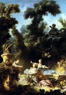 la poursuite,fragonard,progrès de l'amour,comtesse du barry,panneau,scènes galantes