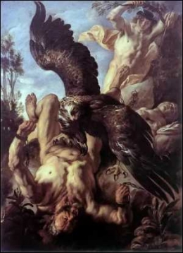 jacob jordaens,peintre naturaliste,le châtiment de prométhée,titan,aigle,caucase,zeus