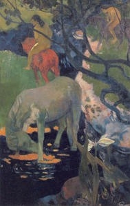 le cheval blanc,gauguin,peinture,tahiti