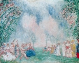 le jardin d'amour,james ensor,genre galant,aquarelle,univers onirique,humour mystificateur