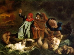 delacroix,dante et virgile aux enfers,la barque de dante,damnés