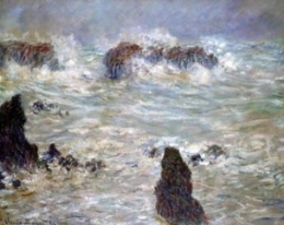 tempête côte de belle-île,claude monet,mer houleuse,rochers