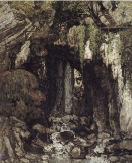 gustave courbet,peintre,paysages fantastiques,le gour de conch,paysage fantastique aux rochers anthropomorphes