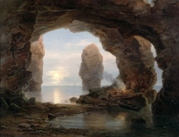 pêcheur dans une grotte helgoland,morgenstern,peintre,panorama,landes de dachau,grotte