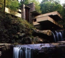 f. l. wright,maison sur la cascade,architecte,kaufmann house,maubles hexagonaux