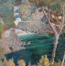 rochers,rubaldo merello,peinture,divisionnisme,pointillisme