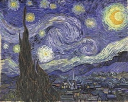 la nuit étoilée,van gogh,peinture,volutes