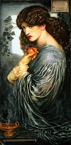 proserpine aux enfers,rossetti,peinture,mythologie,préraphaélisme,jane morris burden,pluton,dieu des morts