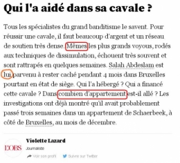 l'obs,le nouvel observateur,violette lazard,langue française,orthographe,fautes de français,grammaire,journalistes,daech,salah abdeslam