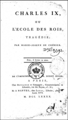 marie-joseph chénier,charles ix ou la saint-barthélemy