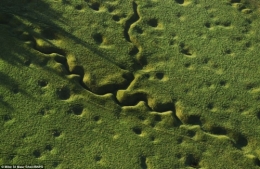 The still pockmarked landscape of Beaumont Hamel on the Somme where the Newfoundland Regiment were decimated by German machine guns.jpg