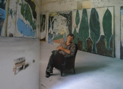 Jean-Pierre Pincemin dans son atelier
