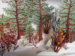 Forêt de papier en hiver