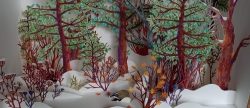 Forêt de papier en hiver