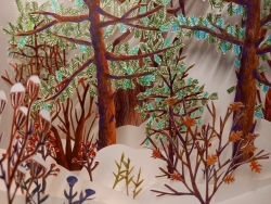 Forêt de papier en hiver