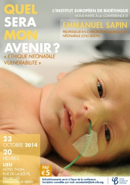 Conférence, IEB, Emmanuel Sapin, Docteur Sapin, éthique néonatale, pédiatrie, Bruxelles