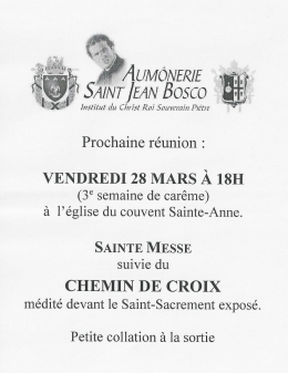 aumônerie, Saint-Jean-Bosco, Boitsfort, Couvent Sainte-Anne, jeunes catholiques, jeunes, catholique, Messe, chemin de croix