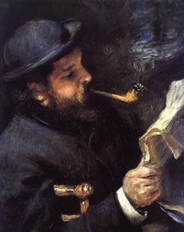 monet autoportrait, pipe, tabac