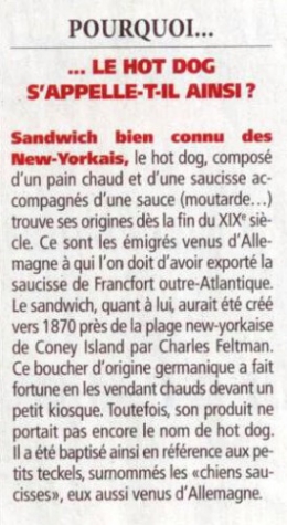 Etymologie - hot dog - DIRECT MATIN mercredi 27 novembre 2013.jpg