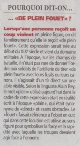 de plein fouet
