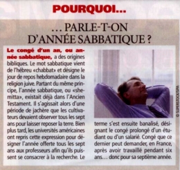 sabbatique, année sympathique