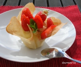 fraises,crème mousseline,yuzu