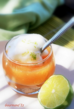 soupe de melon, citron vert, espuma de meringue